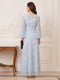 A-Line/Princess Scoop Long Sleeves Floor-Length Mother of the Bride Dresses with Embroidery