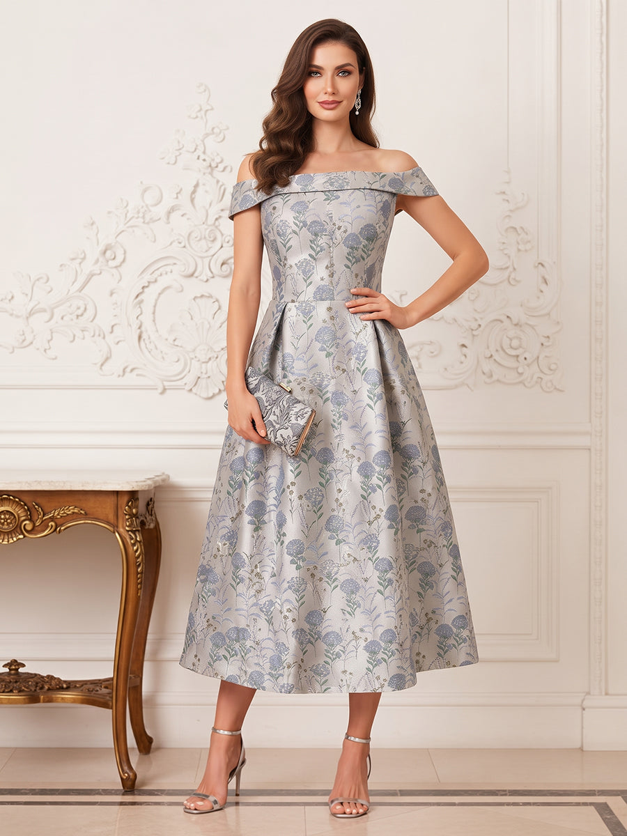 A-Line/Princess Off-the-Shoulder Sleeveless Ankle Length Mother of the Bride Dresses with Pleats