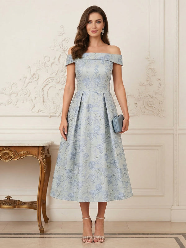A-Line/Princess Off-the-Shoulder Sleeveless Ankle Length Mother of the Bride Dresses with Pleats