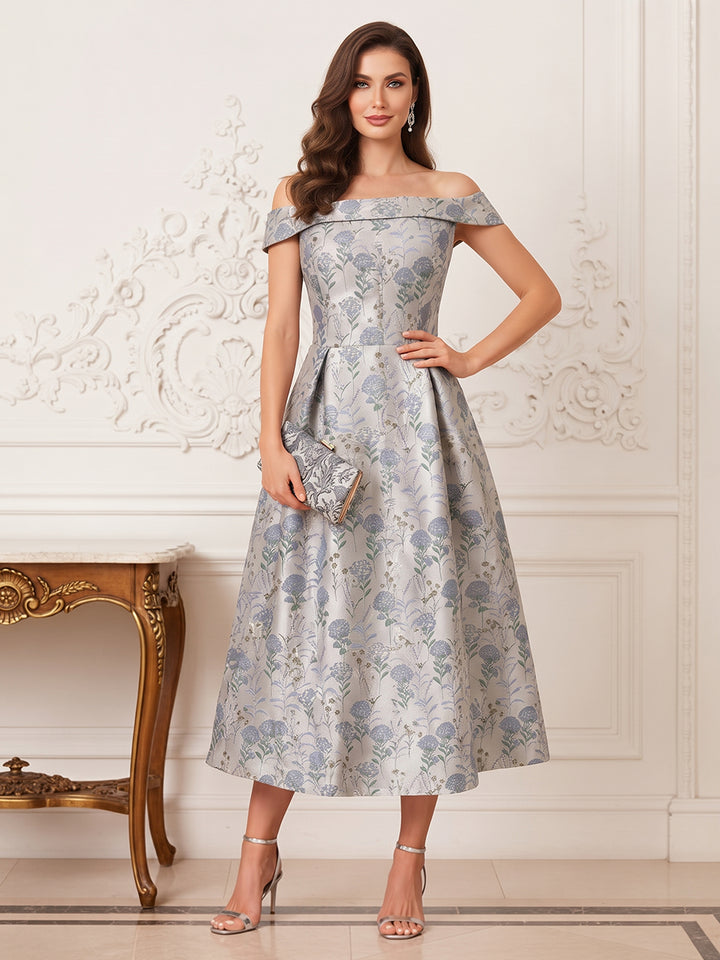 A-Line/Princess Off-the-Shoulder Sleeveless Ankle Length Mother of the Bride Dresses with Pleats