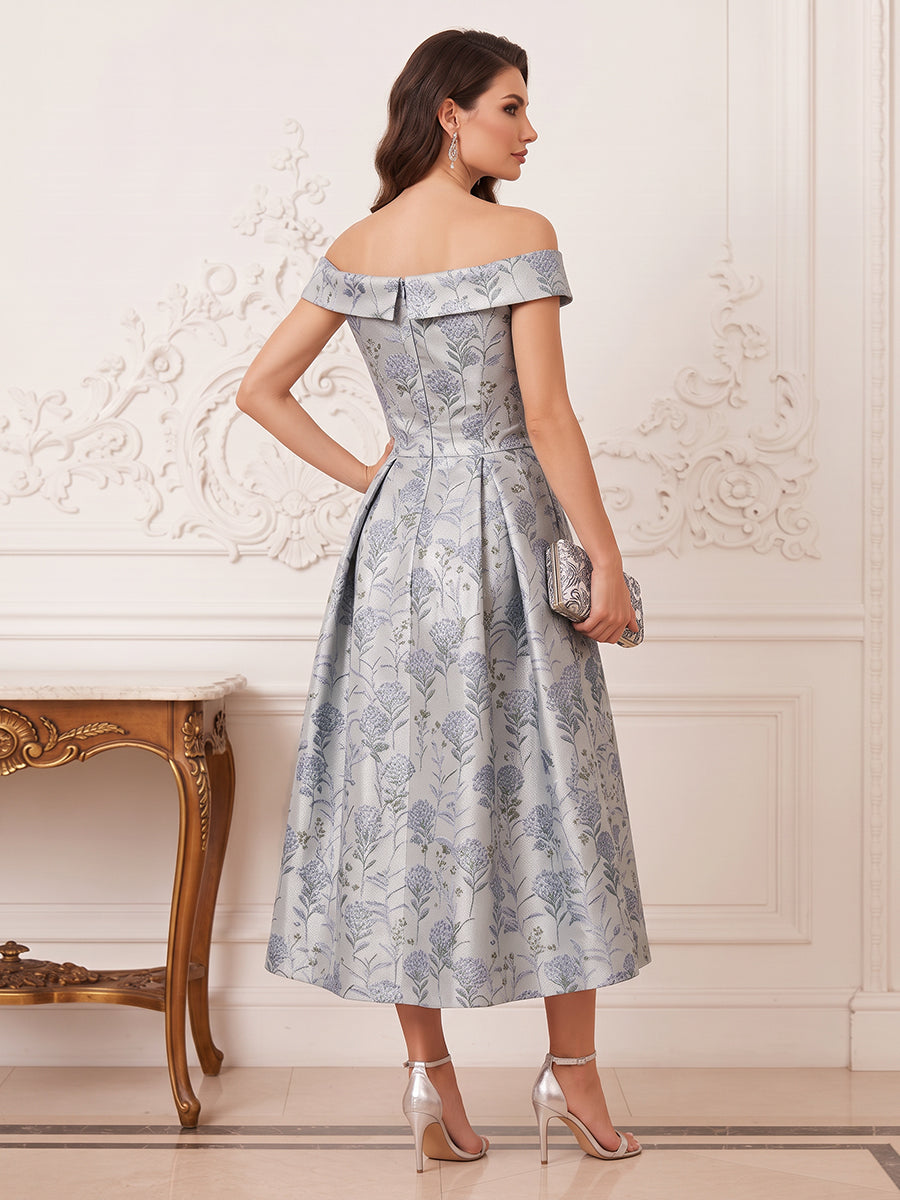 A-Line/Princess Off-the-Shoulder Sleeveless Ankle Length Mother of the Bride Dresses with Pleats