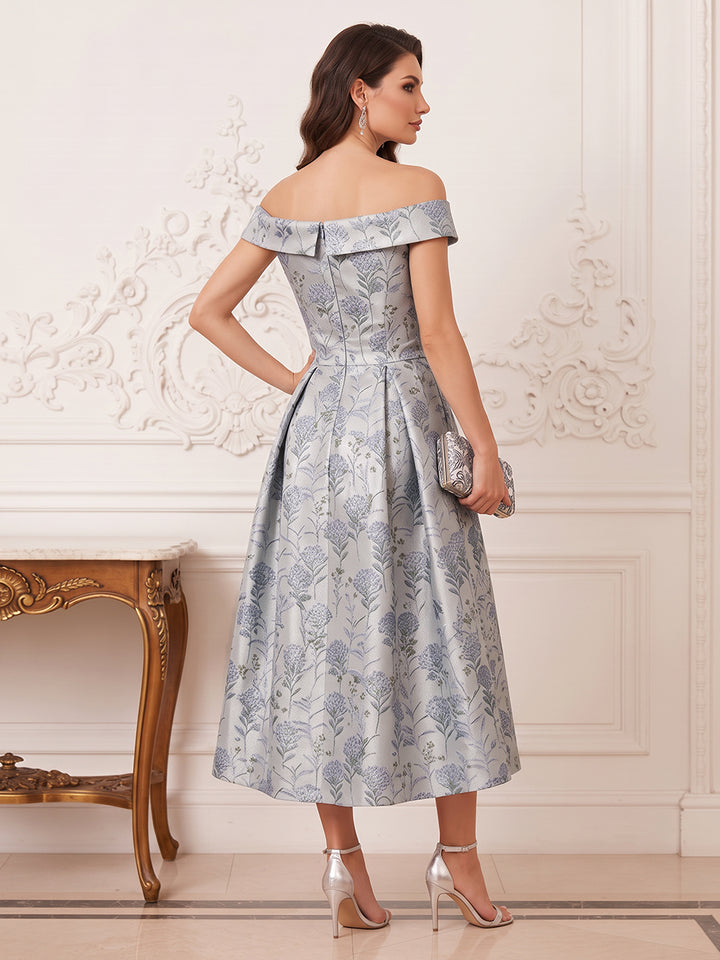 A-Line/Princess Off-the-Shoulder Sleeveless Ankle Length Mother of the Bride Dresses with Pleats