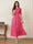 A-Line/Princess Illusion Neck Half Sleeves Tea-Length Mother of the Bride Dresses with Applique & Sash