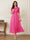 A-Line/Princess Illusion Neck Half Sleeves Tea-Length Mother of the Bride Dresses with Applique & Sash