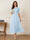 A-Line/Princess Illusion Neck Half Sleeves Tea-Length Mother of the Bride Dresses with Applique & Sash