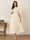 A-Line/Princess Illusion Neck Half Sleeves Tea-Length Mother of the Bride Dresses with Applique & Sash