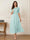 A-Line/Princess Illusion Neck Half Sleeves Tea-Length Mother of the Bride Dresses with Applique & Sash