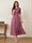 A-Line/Princess Illusion Neck Half Sleeves Tea-Length Mother of the Bride Dresses with Applique & Sash