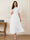 A-Line/Princess Illusion Neck Half Sleeves Tea-Length Mother of the Bride Dresses with Applique & Sash