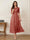 A-Line/Princess Illusion Neck Half Sleeves Tea-Length Mother of the Bride Dresses with Applique & Sash