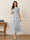 A-Line/Princess Illusion Neck Half Sleeves Tea-Length Mother of the Bride Dresses with Applique & Sash