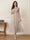 A-Line/Princess Illusion Neck Half Sleeves Tea-Length Mother of the Bride Dresses with Applique & Sash