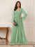 Jumpsuits V Neck Long Sleeves Floor Length Mother of the Bride Dresses with Beading