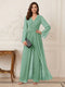 Jumpsuits V Neck Long Sleeves Floor Length Mother of the Bride Dresses with Beading