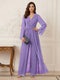 Jumpsuits V Neck Long Sleeves Floor Length Mother of the Bride Dresses with Beading