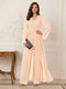 Jumpsuits V Neck Long Sleeves Floor Length Mother of the Bride Dresses with Beading