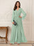 Jumpsuits V Neck Long Sleeves Floor Length Mother of the Bride Dresses with Beading