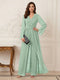 Jumpsuits V Neck Long Sleeves Floor Length Mother of the Bride Dresses with Beading