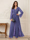 Jumpsuits V Neck Long Sleeves Floor Length Mother of the Bride Dresses with Beading
