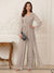 Jumpsuits V Neck Long Sleeves Floor Length Mother of the Bride Dresses with Beading