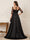 A-Line/Princess Scoop 3/4 Sleeves Floor-Length Mother of the Bride Dresses with Split Side & Applique