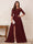 A-Line/Princess Scoop 3/4 Sleeves Floor-Length Mother of the Bride Dresses with Split Side & Applique