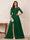 A-Line/Princess Scoop 3/4 Sleeves Floor-Length Mother of the Bride Dresses with Split Side & Applique