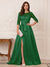 A-Line/Princess Scoop 3/4 Sleeves Floor-Length Mother of the Bride Dresses with Split Side & Applique