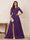 A-Line/Princess Scoop 3/4 Sleeves Floor-Length Mother of the Bride Dresses with Split Side & Applique