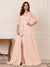 A-Line/Princess Scoop 3/4 Sleeves Floor-Length Mother of the Bride Dresses with Split Side & Applique