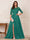A-Line/Princess Scoop 3/4 Sleeves Floor-Length Mother of the Bride Dresses with Split Side & Applique