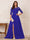 A-Line/Princess Scoop 3/4 Sleeves Floor-Length Mother of the Bride Dresses with Split Side & Applique
