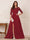 A-Line/Princess Scoop 3/4 Sleeves Floor-Length Mother of the Bride Dresses with Split Side & Applique