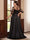 A-Line/Princess Scoop 3/4 Sleeves Floor-Length Plus Size Mother of the Bride Dresses with Split Side & Applique