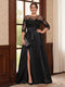 A-Line/Princess Scoop 3/4 Sleeves Floor-Length Plus Size Mother of the Bride Dresses with Split Side & Applique