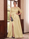 A-Line/Princess Scoop 3/4 Sleeves Floor-Length Plus Size Mother of the Bride Dresses with Split Side & Applique