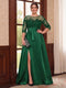A-Line/Princess Scoop 3/4 Sleeves Floor-Length Plus Size Mother of the Bride Dresses with Split Side & Applique