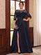 A-Line/Princess Scoop 3/4 Sleeves Floor-Length Plus Size Mother of the Bride Dresses with Split Side & Applique