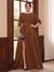 A-Line/Princess Scoop 3/4 Sleeves Floor-Length Plus Size Mother of the Bride Dresses with Split Side & Applique