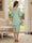 Sheath/Column Scoop Half Sleeves Knee Length Mother of the Bride Dresses with Lace & Ruched