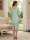 Sheath/Column Scoop Half Sleeves Knee Length Mother of the Bride Dresses with Lace & Ruched