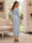 Sheath/Column One Shoulder 3/4 Sleeves Ankle Length Mother of the Bride Dresses with 3D Flowers