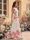 Trumpet/Mermaid V Neck Sleeveless Floor-Length Bridesmaid Dresses with Bowknot