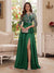 A-Line/Princess Scoop 3/4 Sleeves Floor-Length Mother of the Bride Dresses with Applique & Pleats