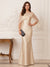 Sheath/Column Boat Neck Short Sleeves Floor-Length Mother of the Bride Dresses with 3D Floral