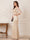 Sheath/Column Boat Neck Short Sleeves Floor-Length Mother of the Bride Dresses with 3D Floral