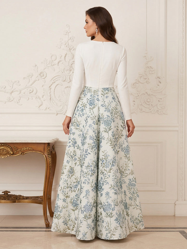 A-Line/Princess V-Neck 3/4 Sleeves Ankle-Length Mother of the Bride Dresses with Bowknot &amp; Ruched