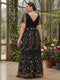 A-Line/Princess V-Neck Short Sleeves Floor-Length Plus Size Mother of the Bride Dresses with Appliques