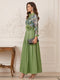 A-Line/Princess Shirt Collar Long Sleeves  Floor Length Mother of the Bride Dresses with Applique & 3D Floral