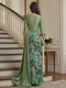 Sheath/Column 3/4 Sleeves V Neck Floor Length Mother of the Bride Dresses with Sequins & 3D Floral